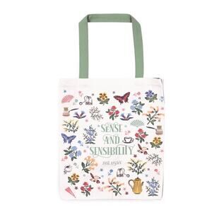Sense and Sensibility Double Sided Large Canvas Tote Bag Jane Austin Bookish